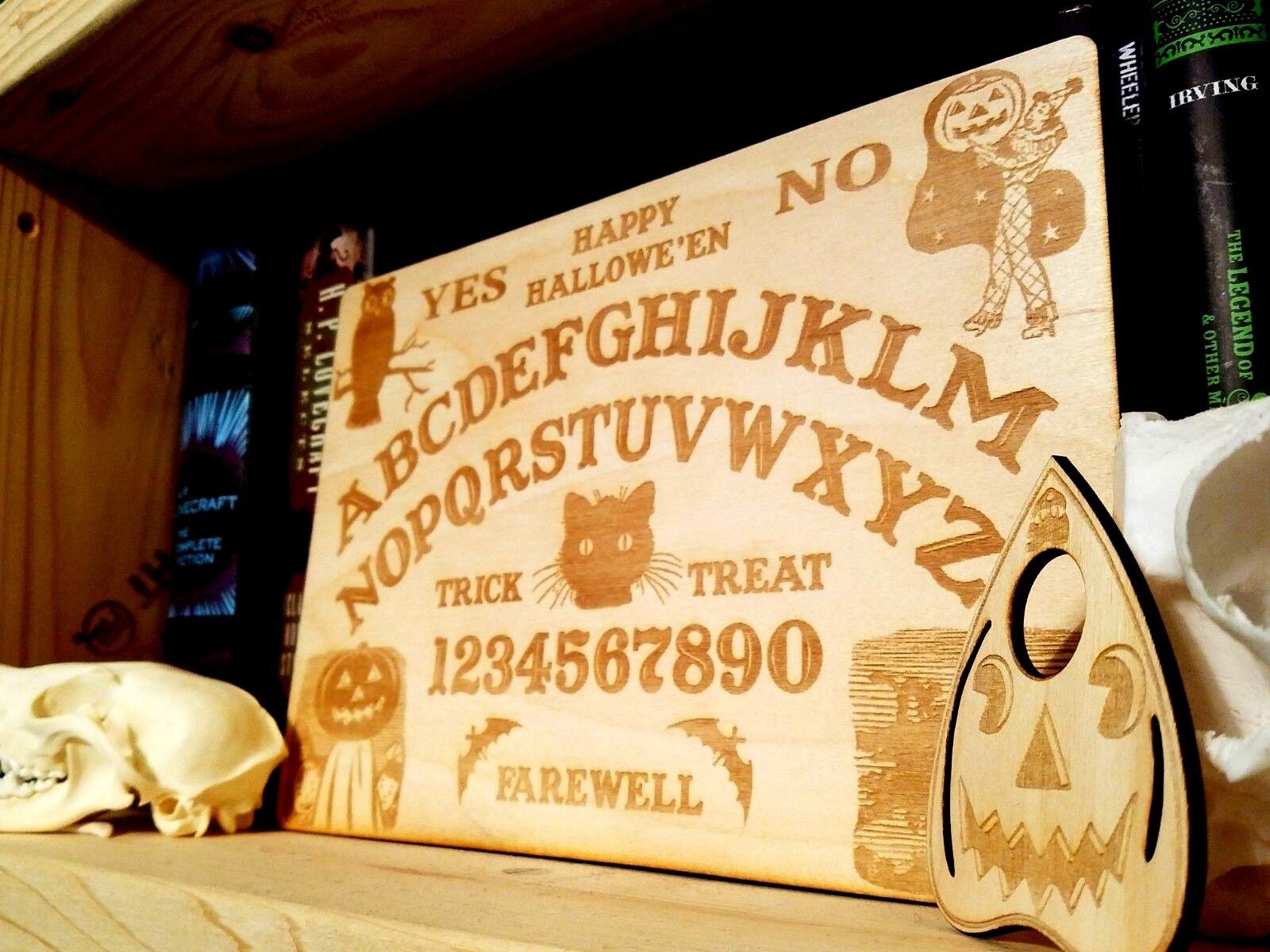 Wooden Vintage Halloween Ouija Board & Planchette | Handmade Wood Spirit Board DC Maker Labs - фотография #5