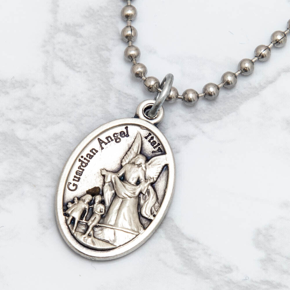 Patron Saint St Michael The Archangel 1" Medal Pendant Necklace 24" Chain Italy Без бренда - фотография #7