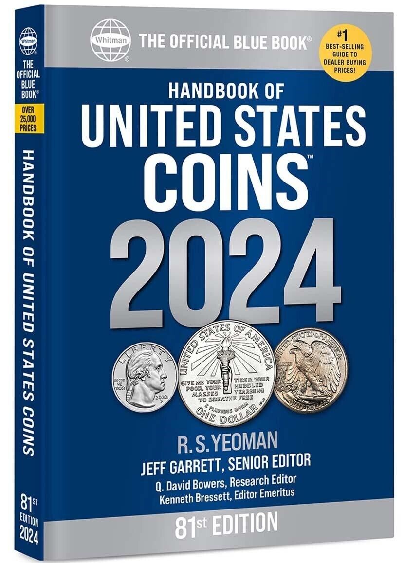 NEW Official Blue Book A Guide United States US Coins 2024 Price List Paperback Whitman 0794850219
