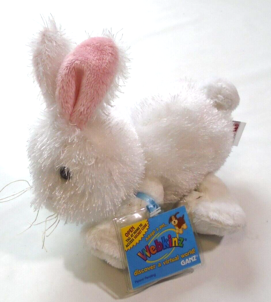 NWT Ganz Webkinz Lil’Kinz 8" White Rabbit Bunny Plush HM078 Sealed Code Webkinz HS078 - фотография #4