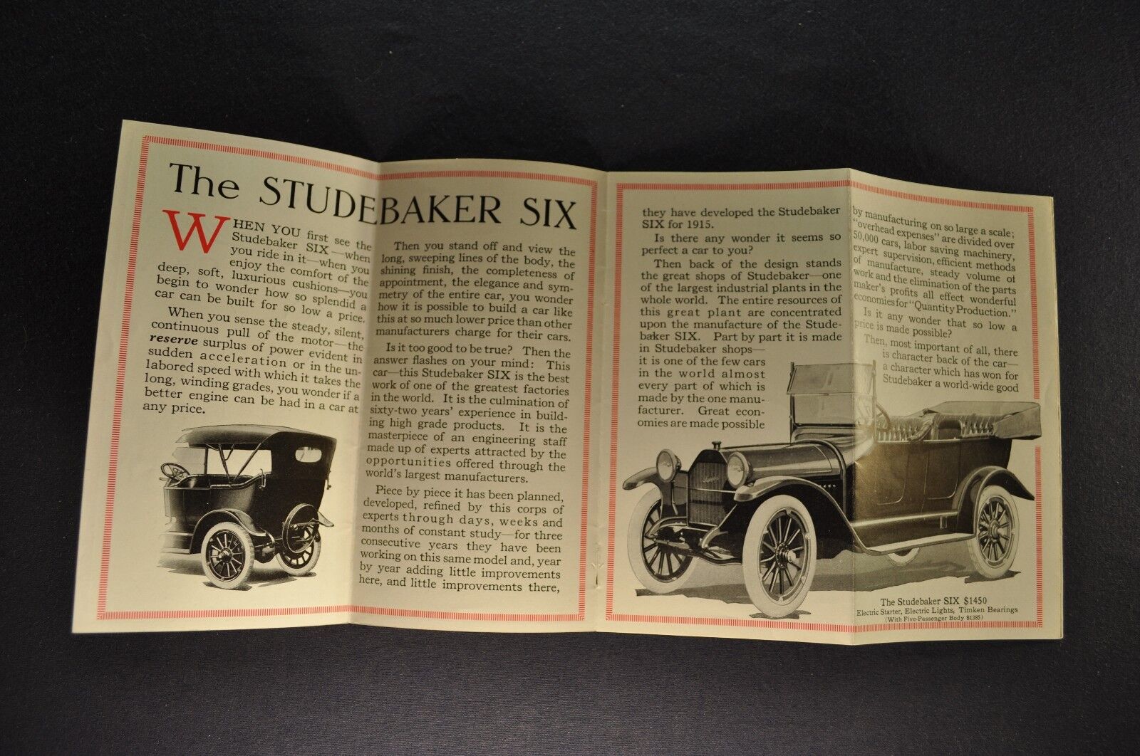 1915 Studebaker Six Small Catalog Sales Brochure Excellent Original 15 Без бренда Six - фотография #2