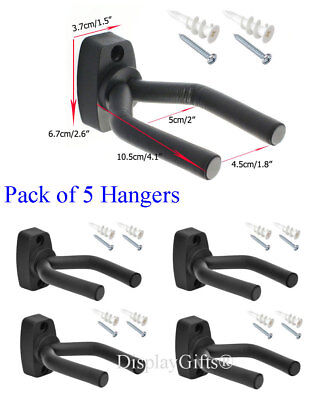  5-PACK Guitar Hanger Hook Holder Wall Mount Display Acoustic Electric, GRAK-Q5 Top Stage GRAK1-Q5