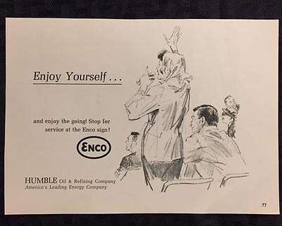 Original 1965 ENCO Gas Station Ad ~ Vintage Advertisement HUMBLE Oil & Refining Без бренда