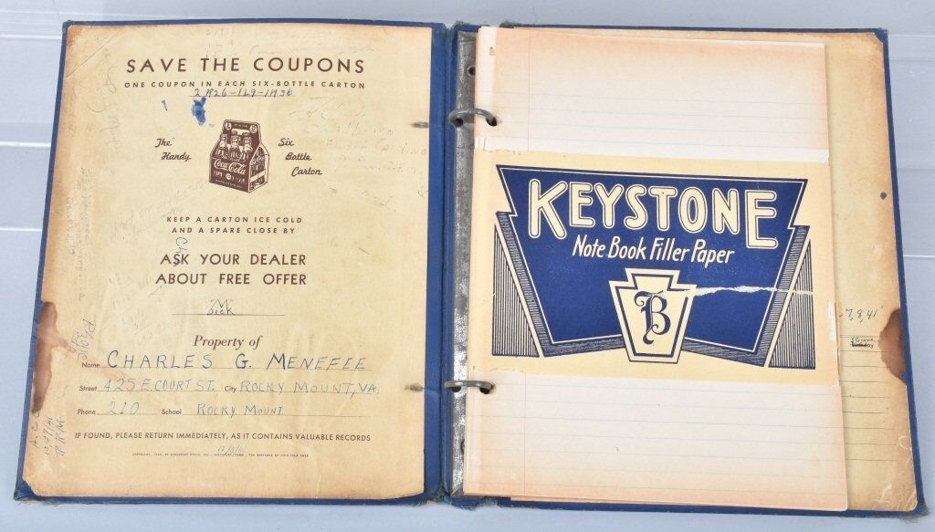1941 Coca Cola Notebook Cover with Original Keystone Filler Paper Без бренда - фотография #6