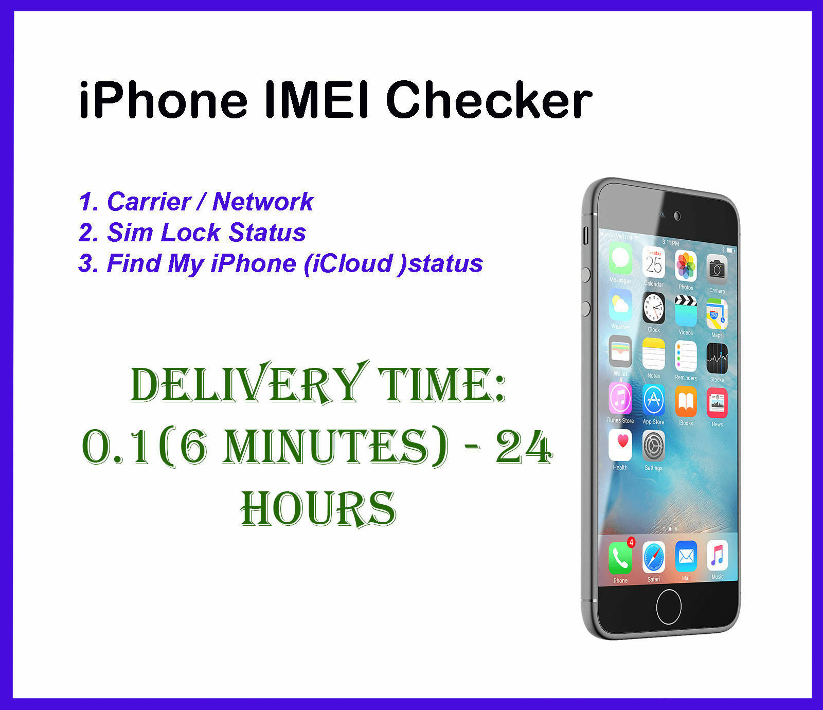 Fast iPhone IMEI Checker Carrier  & Network Check Sim Lock Status Find My iPhone Без бренда