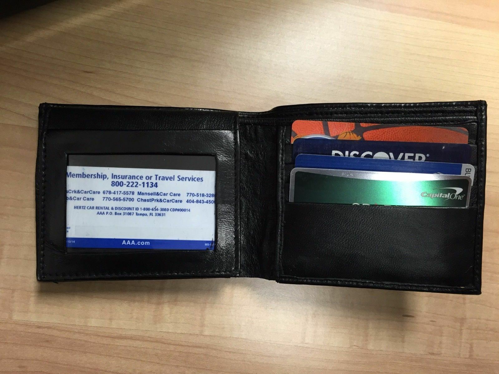 Bifold Wallet Men's Genuine Leather Black Credit/ID Card Holder Slim Purse ENZ Leathers NZHB0008 - фотография #2