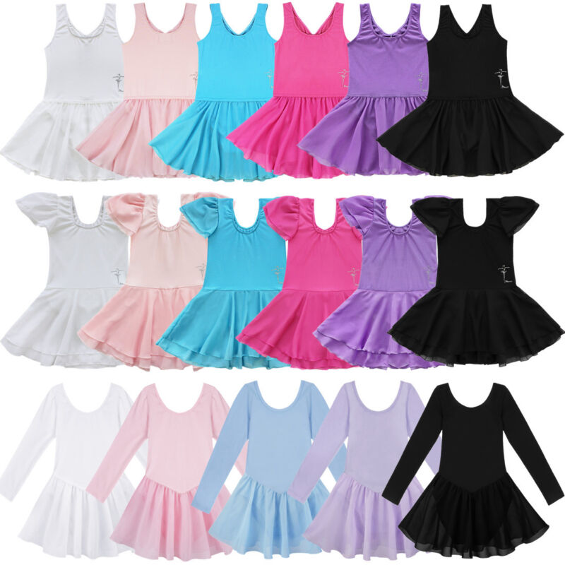 Girl Gymnastics Ballerina Ballet Kid Leotard Tutu Skirt Dance Costume Dress 2-14 Unbranded