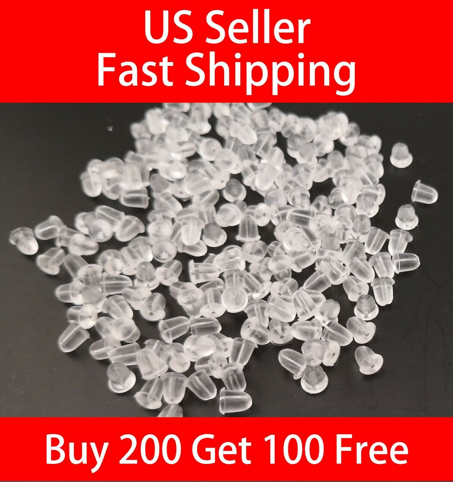 100PCS Soft Clear Silicone Earring Safety Back Plugs Stoppers Ear Post Nuts Unbranded
