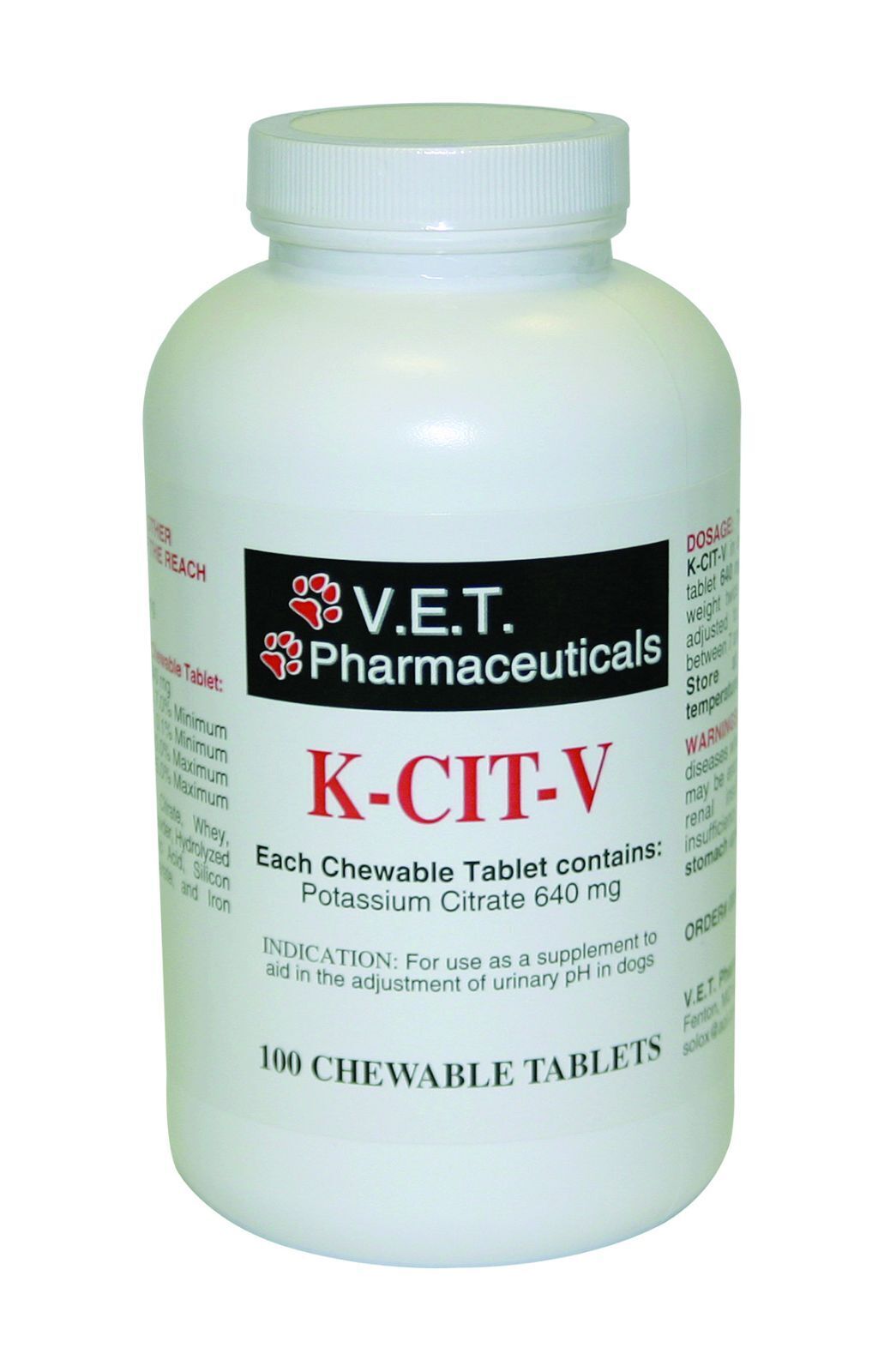 VET K-Cit-V 100 Count Chewable Potassium Citrate Tablets Без бренда 10233