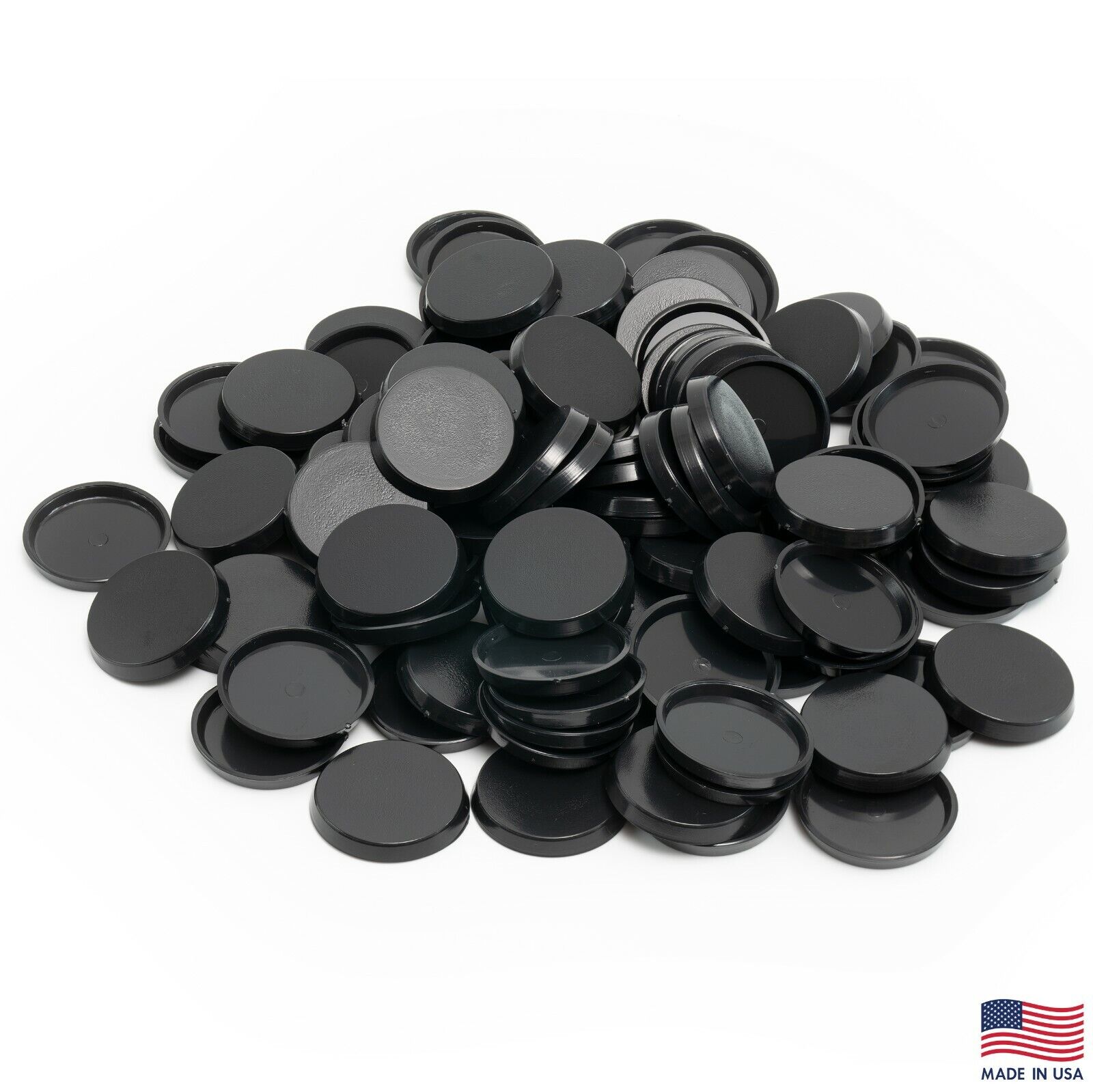 Pack of 100, 32 mm Plastic Round Bases Miniature Wargames Table Top gaming Unbranded