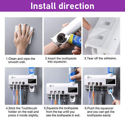 UV Light Sterilizer Toothbrush Holder Cleaner and Automatic Toothpaste Dispenser EEEKit Does not apply - фотография #7