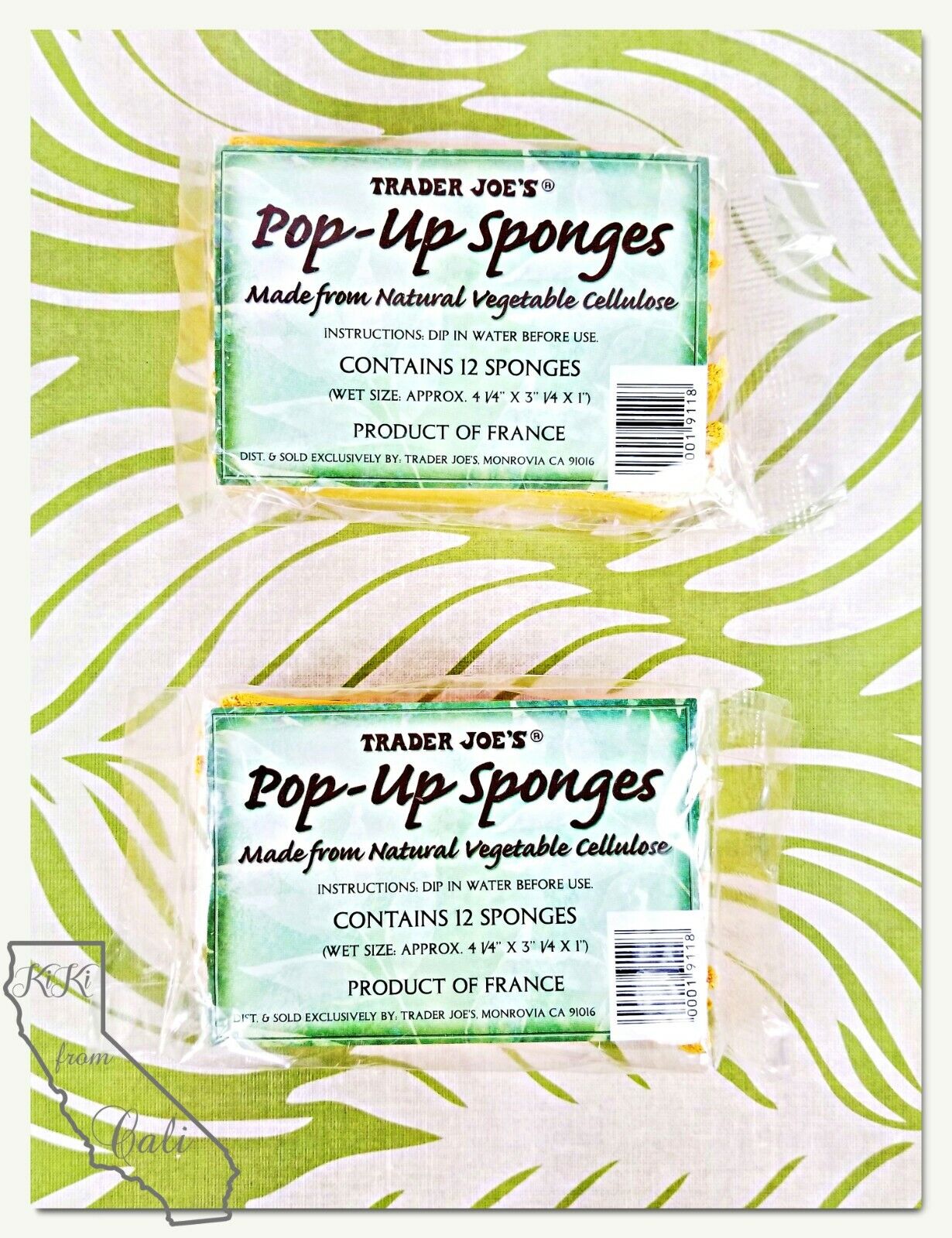 TRADER JOE'S Pop Up Sponges Natural Vegetable Cellulose 4x3x1 Compost~24 Sponges Trader Joe's