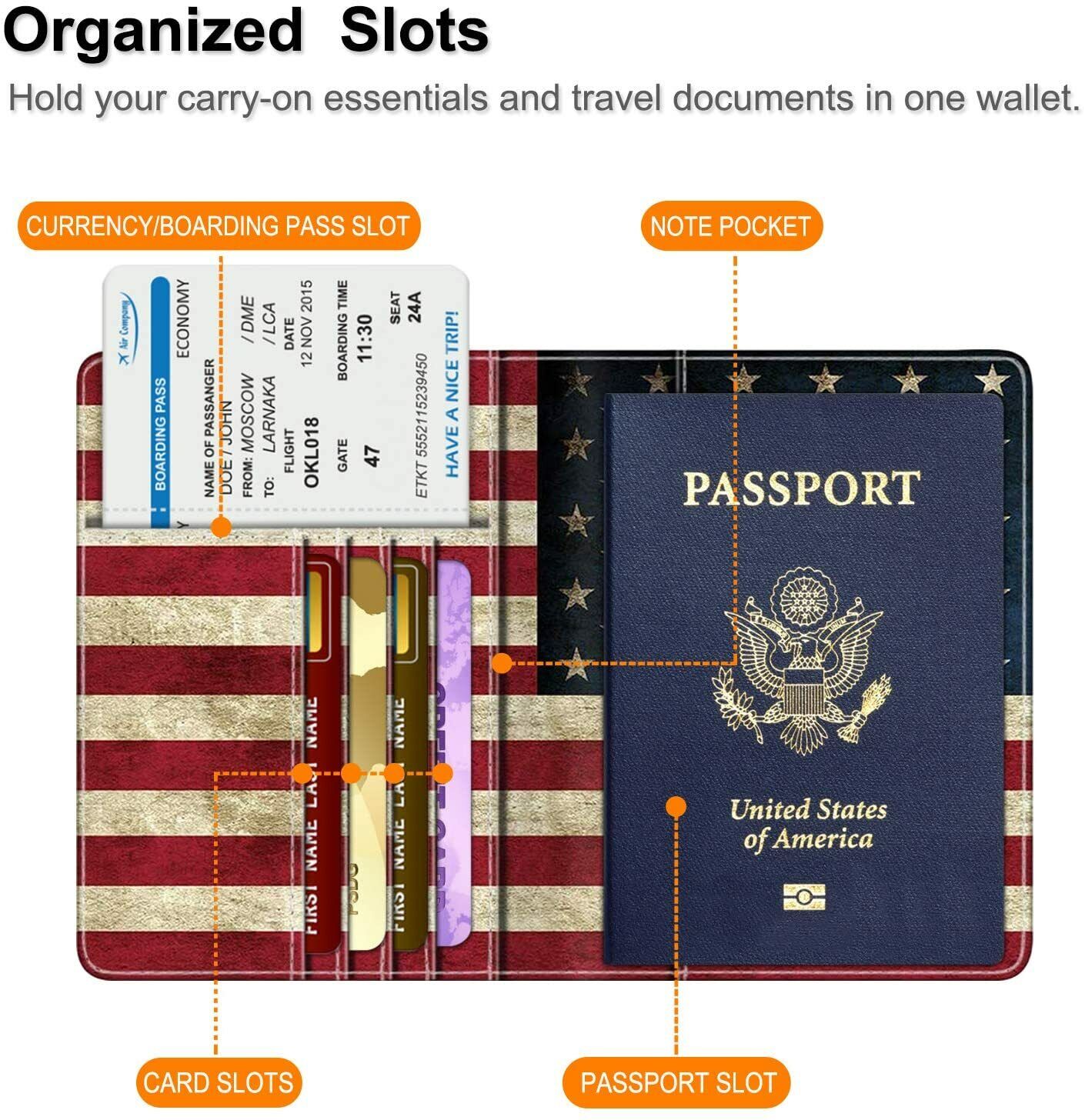 Travel Passport Holder Wallet Holder RFID Blocking Vegan Leather Card Case Cover Fintie - фотография #3