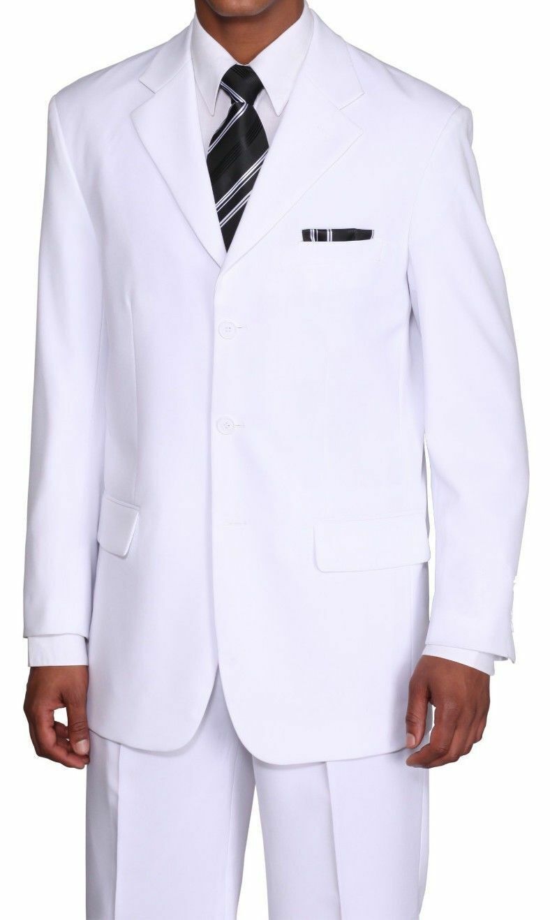 New Men's Basic Suit Single Breasted 3 Button 14 Unique Colors Size 38R~60L Milano Moda or Fortino Landi - фотография #3