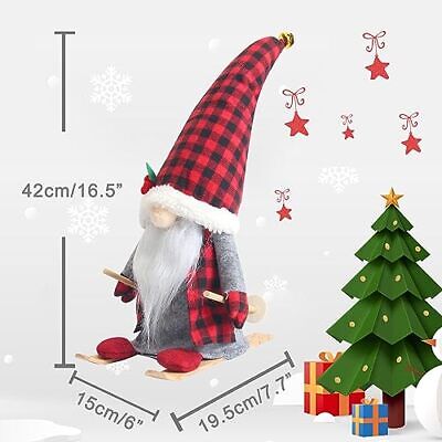 Christmas Tree Topper,Gnome Christmas Decoration,Buffalo Plaid Tree Red Does not apply Does Not Apply - фотография #2