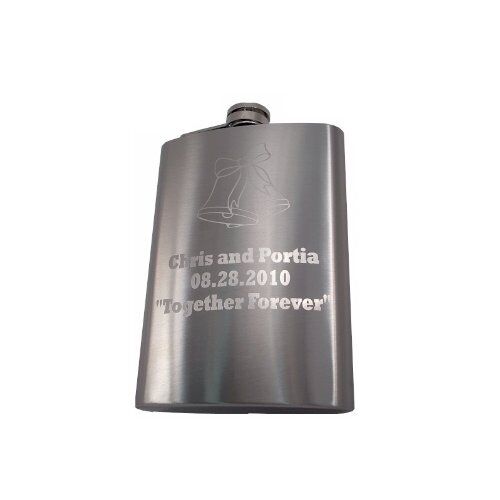 Personalized Hip Flask, Custom Engraved Etching, Special Occasions and Weddings Top Shelf Flasks EN8OZFLASKS