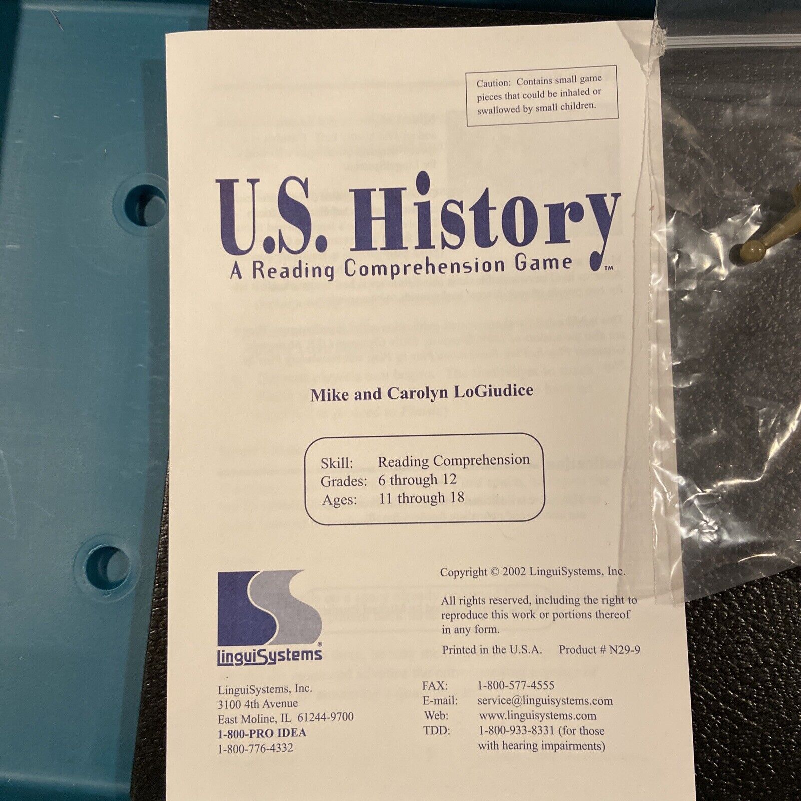 U.S. History A Reading Comprehensive Board Game Mike & Carolyn LoGiudice LinguiS LinguiSystem N29-9 - фотография #6