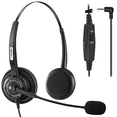 Phone Headset 2.5mm with Noise Canceling Mic & Volume Control Ultra Comfort T... ARAMA