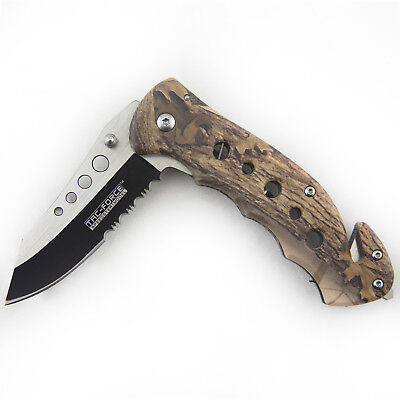 7.75" TAC FORCE CAMO SPRING ASSISTED FOLDING KNIFE Blade Pocket Tactical Open Tac-Force TF-498BC - фотография #4