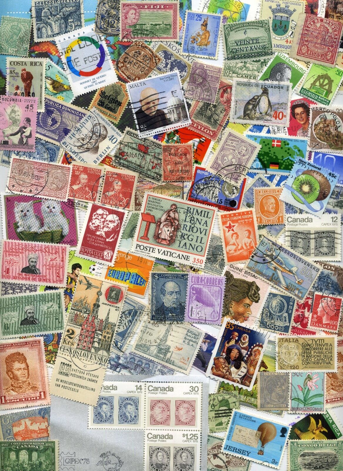 FOREIGN Stamp MIX OFF PAPER 500+  From Old Collections With HUGE BONUS!!! Без бренда