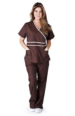 Medical Nursing Women Scrubs NATURAL UNIFORMS Contrast Mock Sets Size XS - 3XL Natural Uniforms - фотография #8