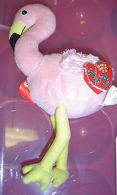 SPLITS 2009 TY Beanie Babies 2.0 Flamingo Bird Beanbag Toy Collect NEW Pink BABY Ty
