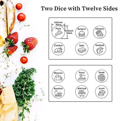 2 PCS Food Dice Game Food Decision Dice Food Dice for Couples 11 Year Anniver... FOOZDEEVAAQ Does not apply - фотография #3