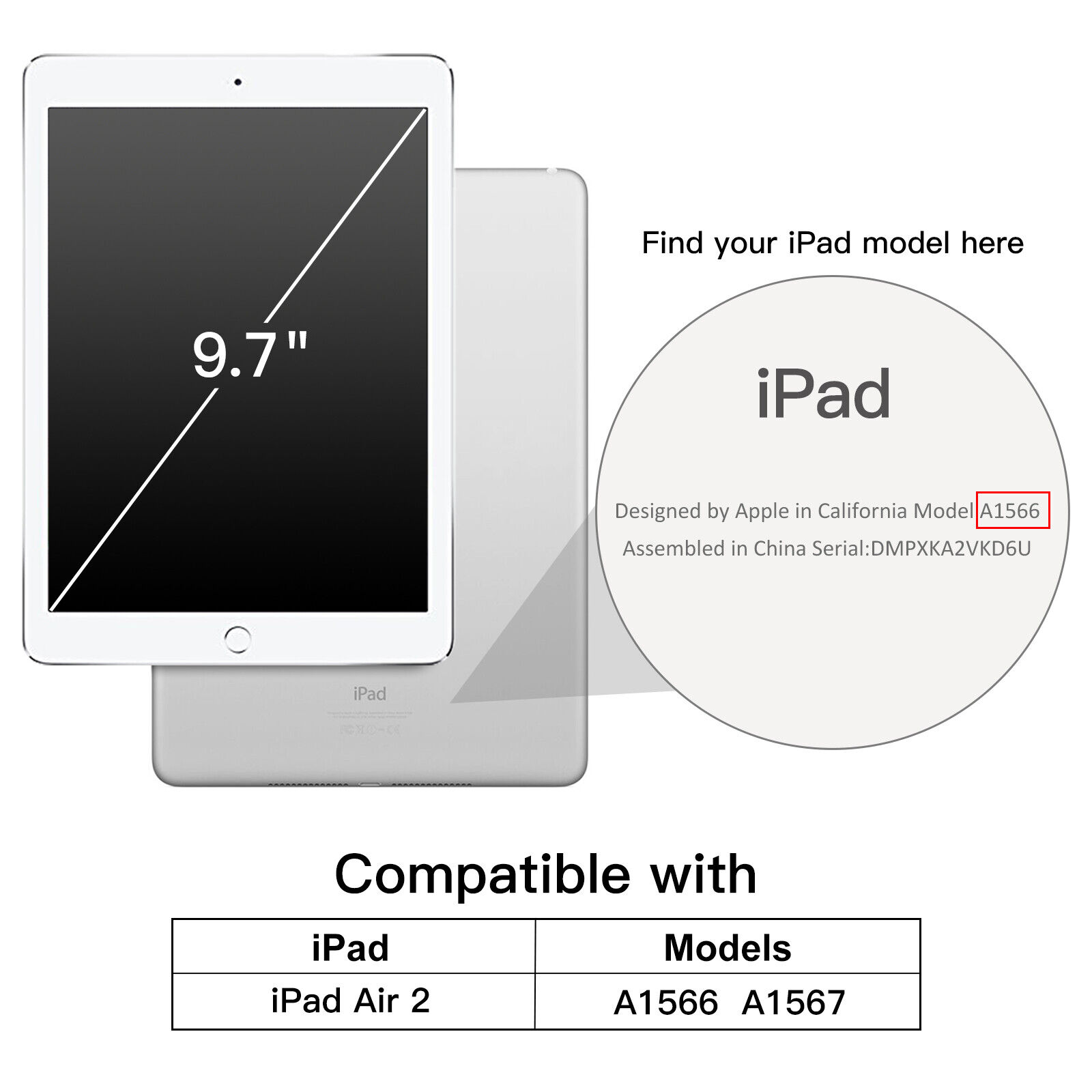JETech Case for Apple iPad Air 2 and iPad Air 1 Smart Cover with Auto Sleep/Wake JETech 0460-CS-GOLD-IPAD5-BK - фотография #3