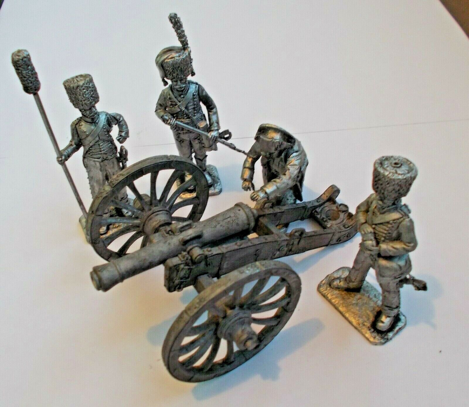 1/30 Napoleon with Gun French Field Artillery de 6 système An XI Crew Tin Metal Handmade