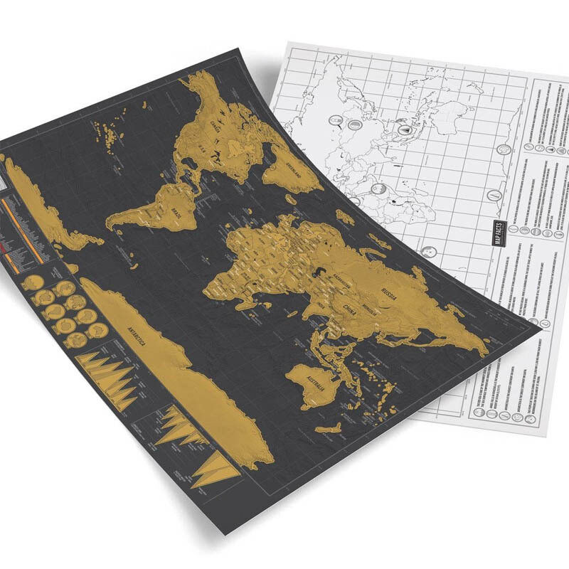 Deluxe Travel Edition Scratch Off World Map Poster Personalized Journal Log  Unbranded Does Not Apply - фотография #2