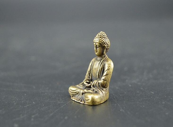 Chinese pure brass Sakyamuni Buddha small statue #2 Без бренда - фотография #3