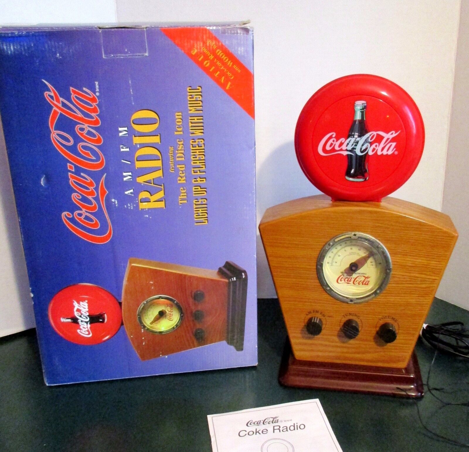 Coca Cola Radio AM / FM Original Box Antique Style 1934 Light Up Icon Dial 15" H Coca-Cola - фотография #7