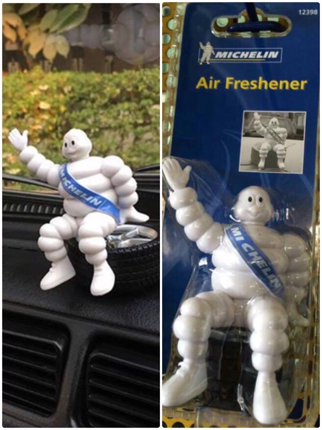MICHELIN Man Doll Collectible BIBENDUM Figure Sit on Tyre 4"  Air Freshener Car Michelin - фотография #2