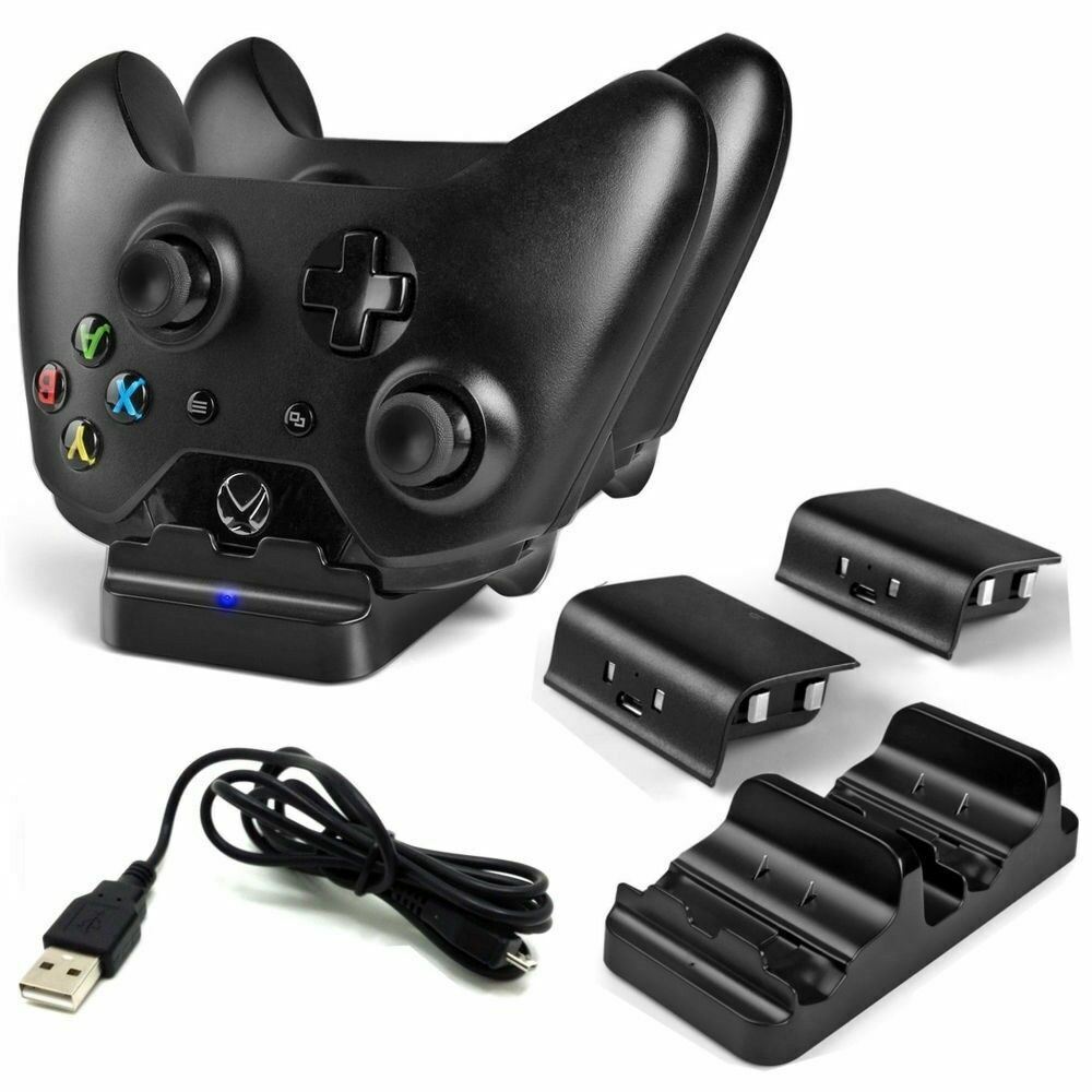 XBOX ONE Dual Charging Dock Station Controller Charger + 2 Extra Battery Packs MM Electronicles Does Not Apply