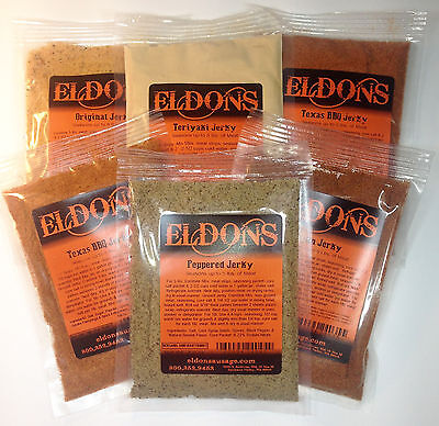 Jerky Seasoning Spice with Cure Seasons 5 Pounds of Meat Your Choice of Flavor  Eldons Jerky