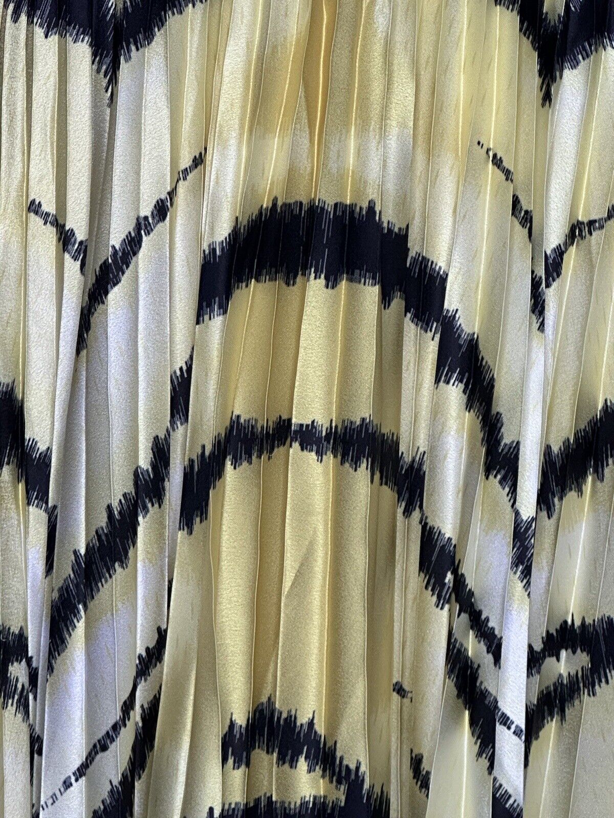 Pleated satin skirt for Women Animal print zebra yellow skirt - Brand new Unbranded - фотография #8