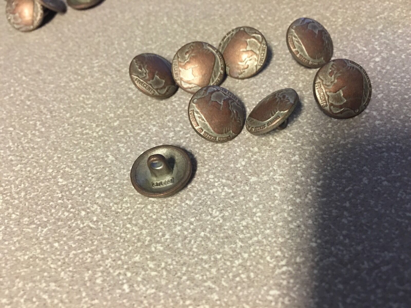 8 PACK Buffalo Nickel Metal Red Copper BUTTONS 9/16" NEW VINTAGE REPLICA CRAFTS Без бренда - фотография #2