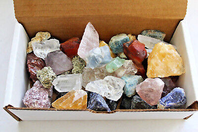 Bulk Crafters Collection 1/2 lb Box Gems Crystals Natural Raw Mineral 250g Rocks Без бренда