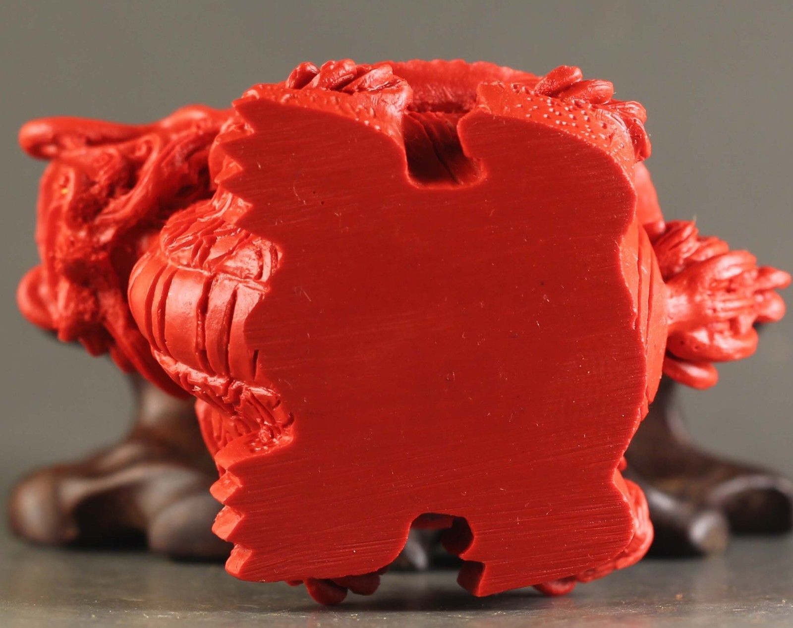 Chinese natural cinnabar red jade hand-carved dragon tortise pendant 2.2 inch Без бренда - фотография #7