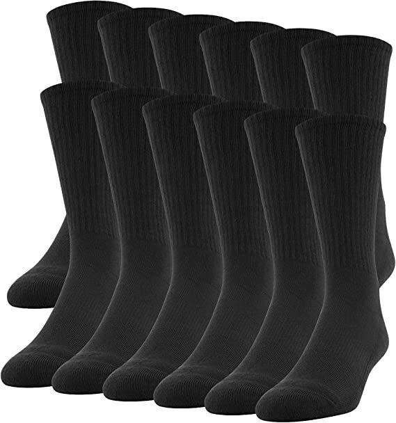 Wholesale Lot Men's Women Black Gray White Solid Sports Cotton Crew Socks 9-13 Unbranded - фотография #3