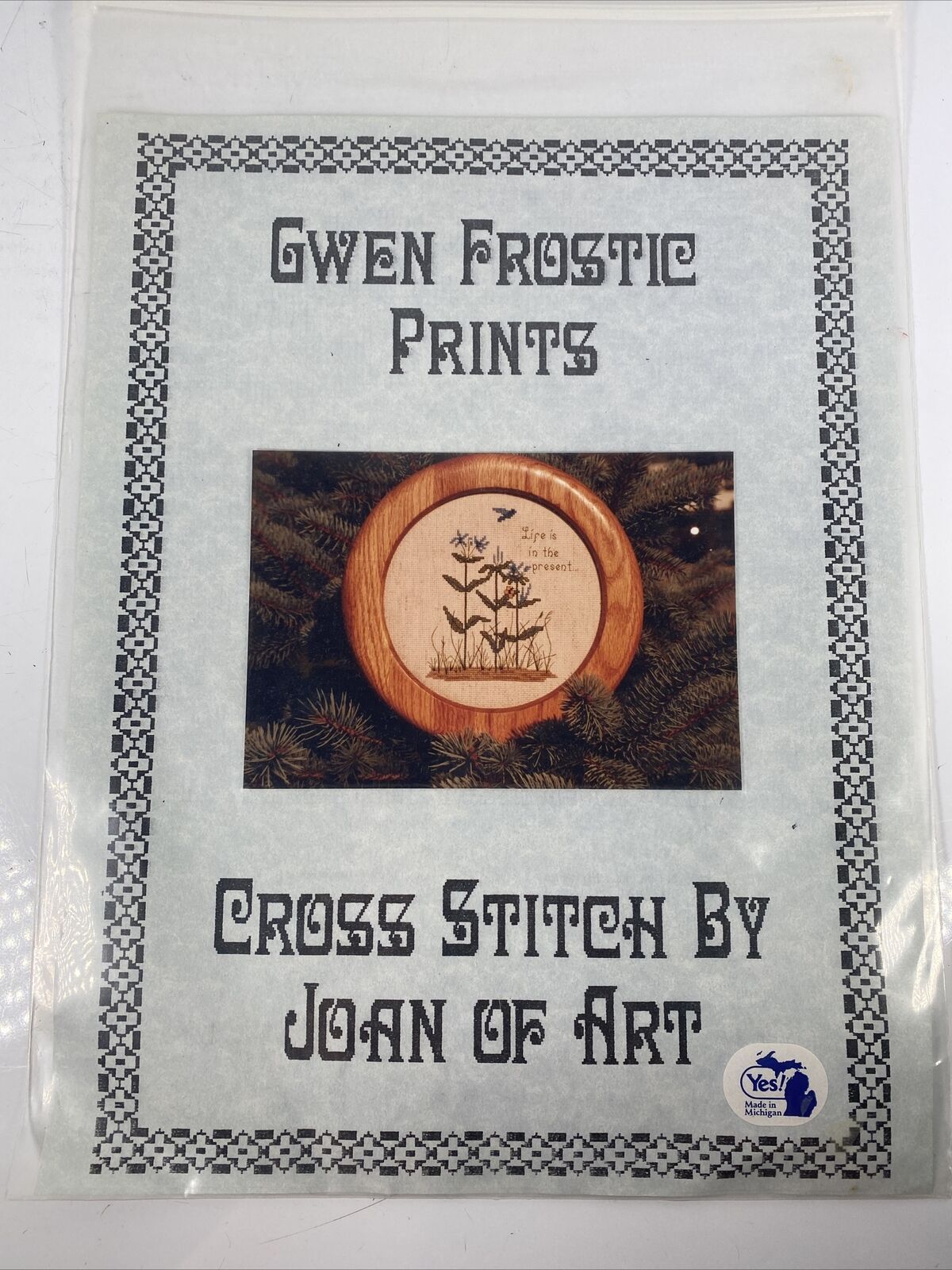 Gwen Frostic Prints CROSS STITCH LIFE IS PRESENT Joan of Art Pattern Picture Joan Of Art