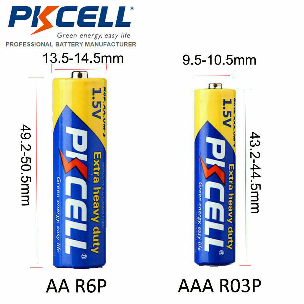 (Combo 40) AA AAA Batteries 1.5V 20x AAA R03P+ 20x AA R6P Zinc-Carbon for Clocks PKCELL Does Not Apply - фотография #2