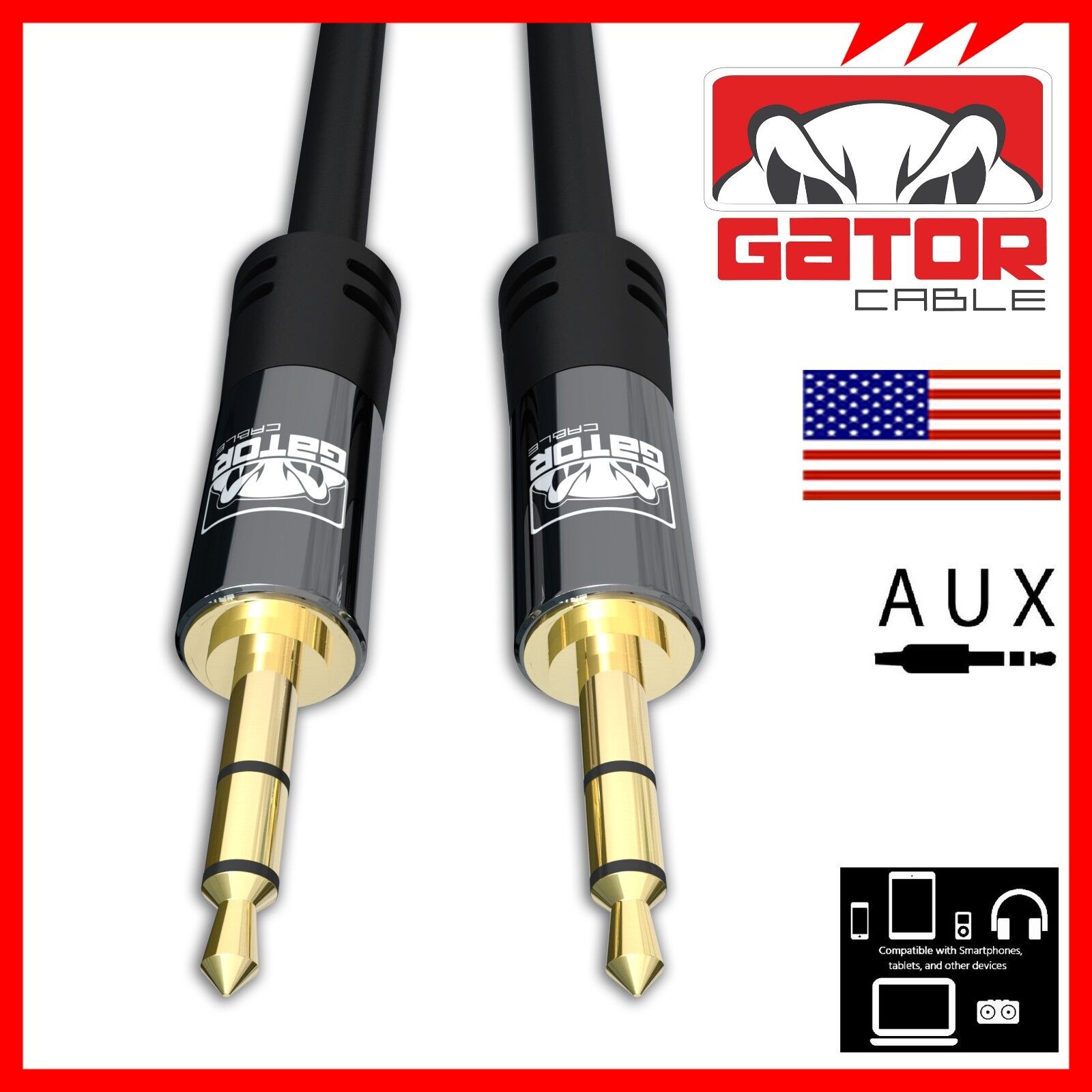 AUX 3.5mm Audio Cable Cord Male to Male For Phone iPhone Samsung LG Earphones Gator Cable AUX-3.5mm-Male-to-Male - фотография #12