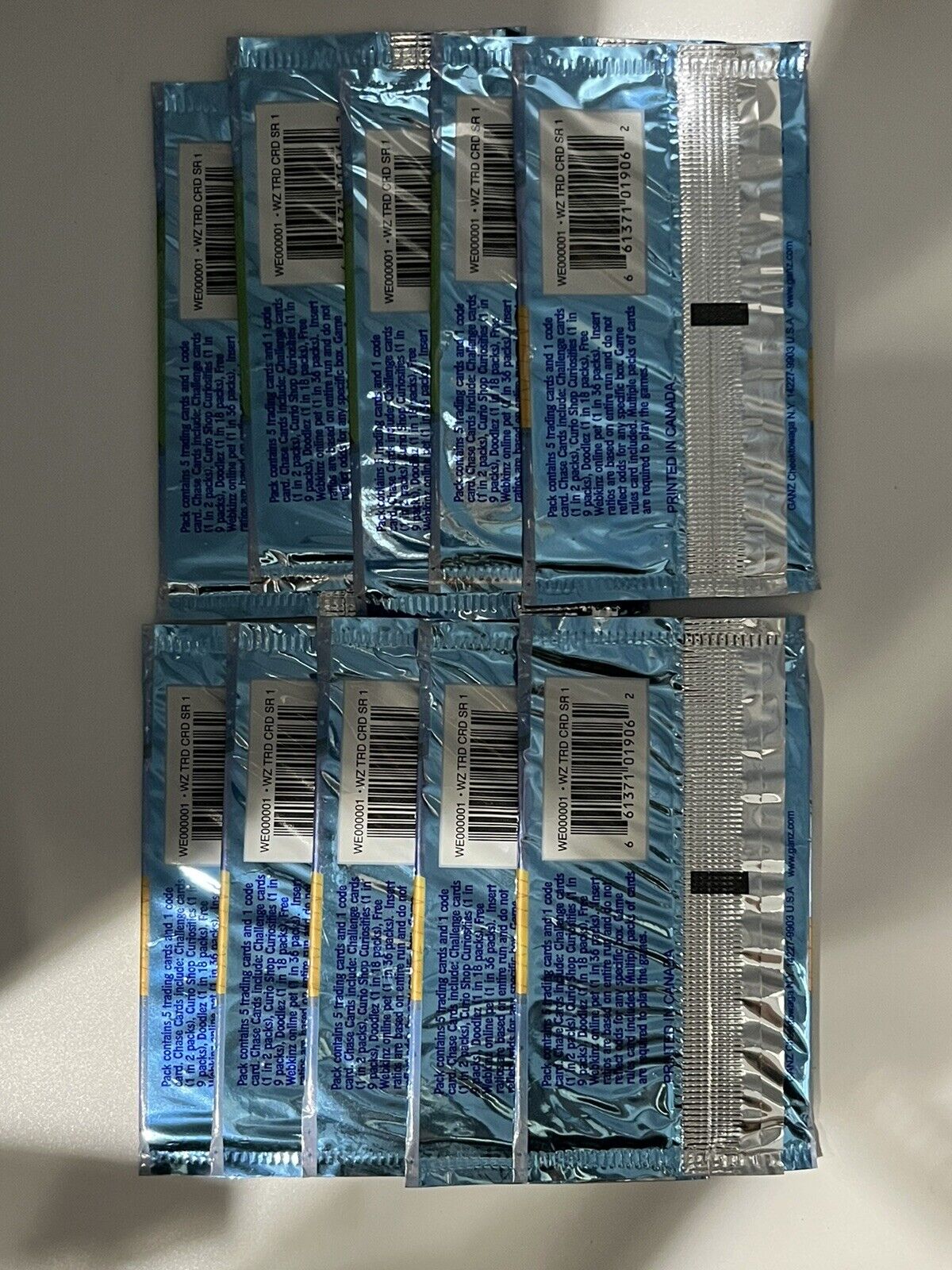 Webkinz Trading Cards Series 1 - LOT OF 10 PACKS -  New Factory Sealed- Stocking Ganz - фотография #6