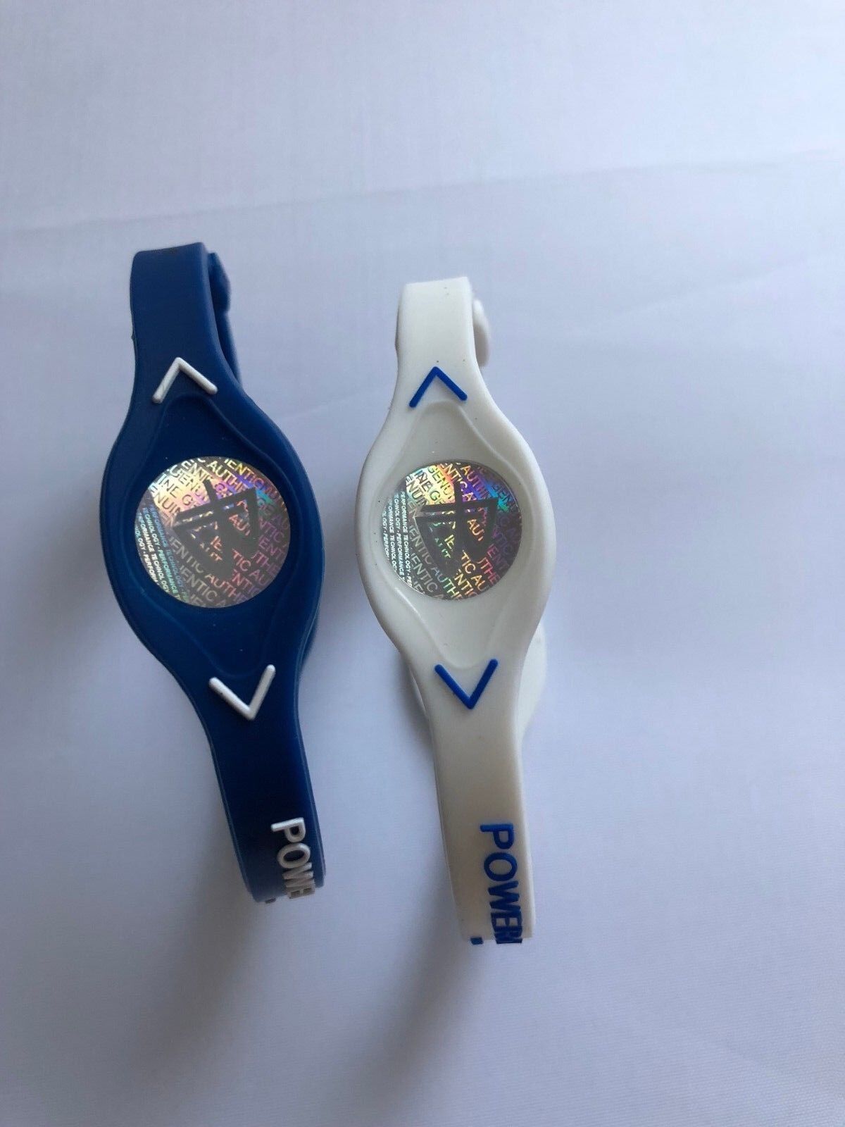 2 PCS  BLUE & WHITE Power Balance Energy Health Band Bracelet XS,S,M,L,XL Unbranded