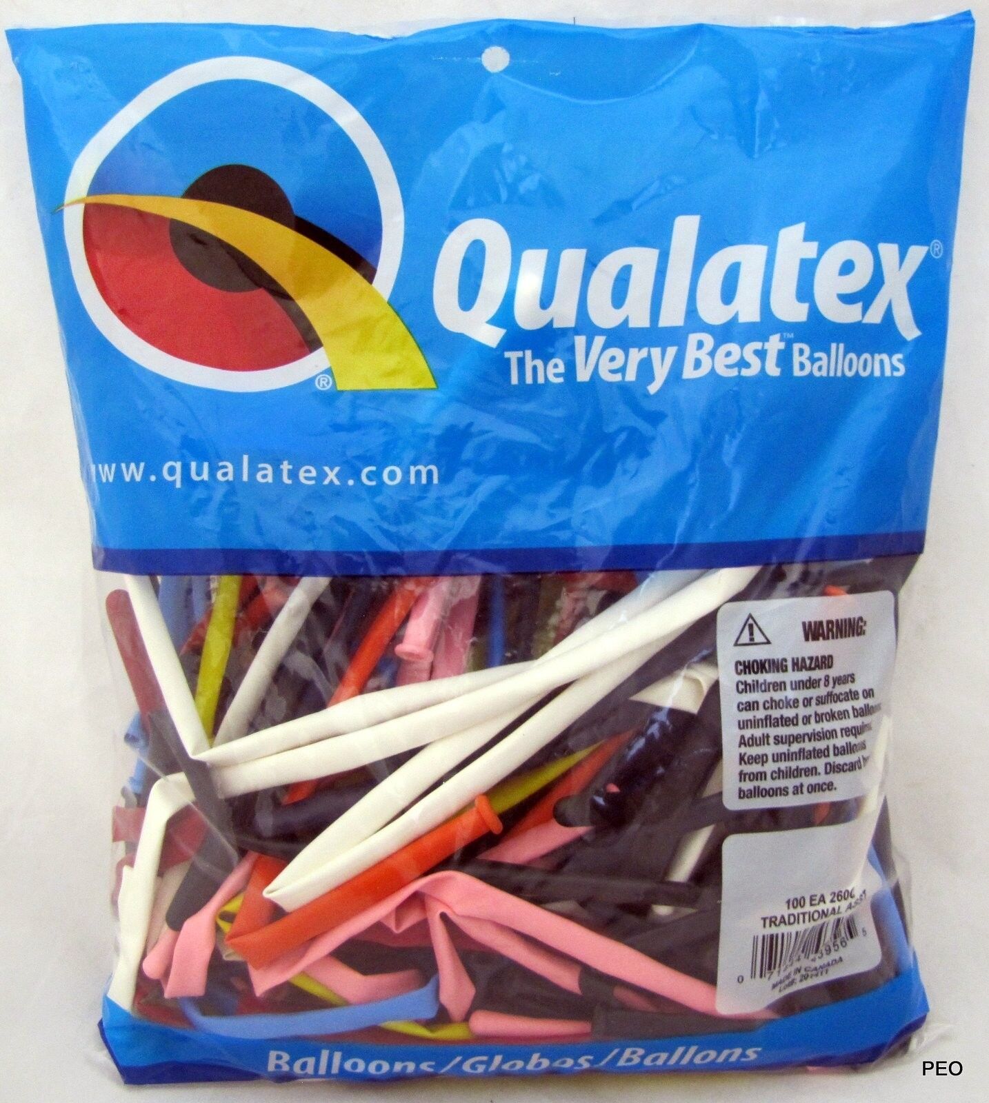 Qualatex Balloons Traditional Assort Animal Twist Multi 100 count bag 260 size Qualatex 0624 - фотография #2