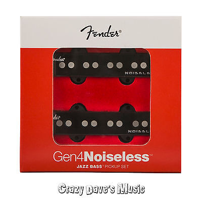 Fender Gen 4 Noiseless Jazz Bass Guitar Pickup Set Black NEW! Fender 0992262000