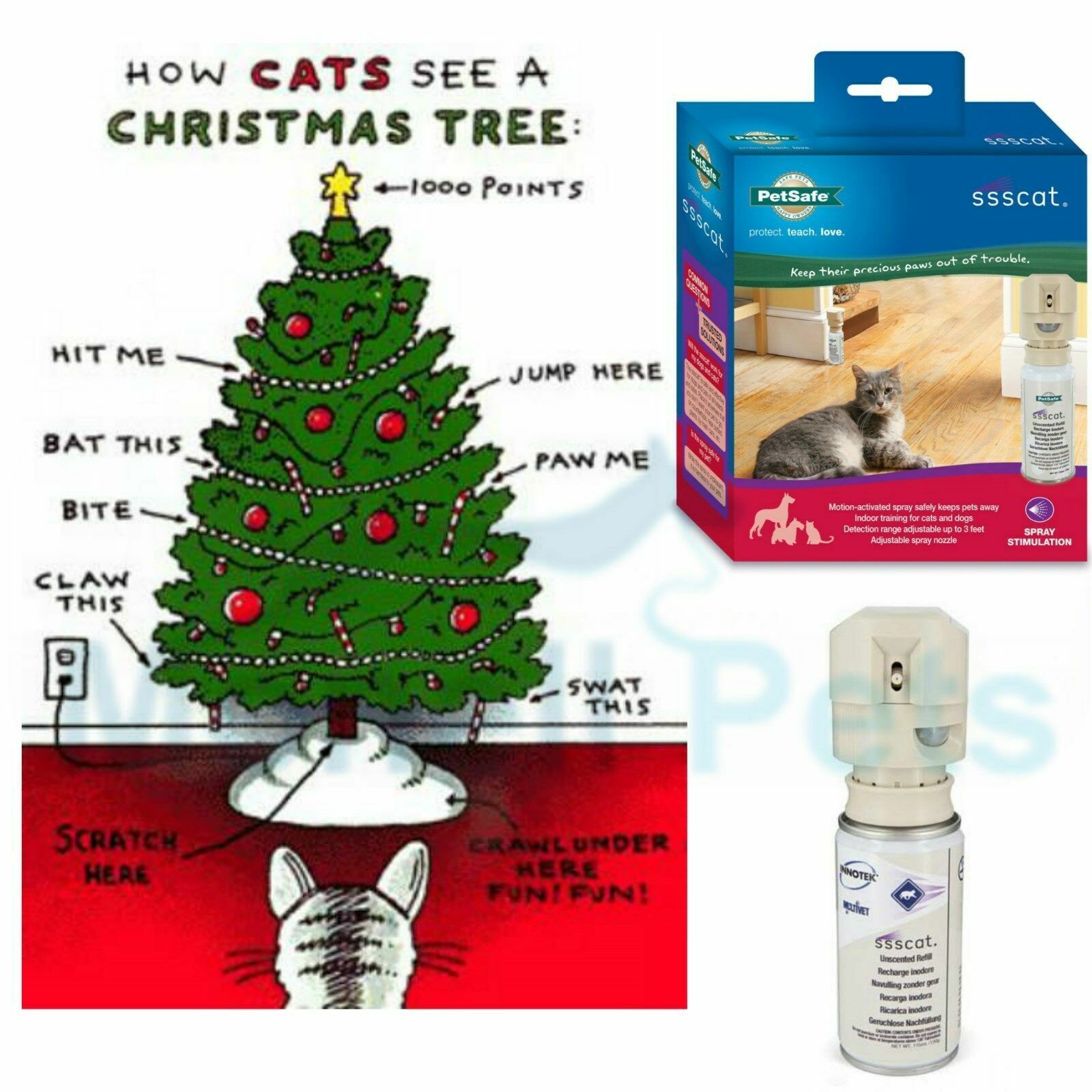 PetSafe SSSCat Spray Control Deterrent System for Cats and Dogs  PPD00-16168 New PetSafe PDT0013914