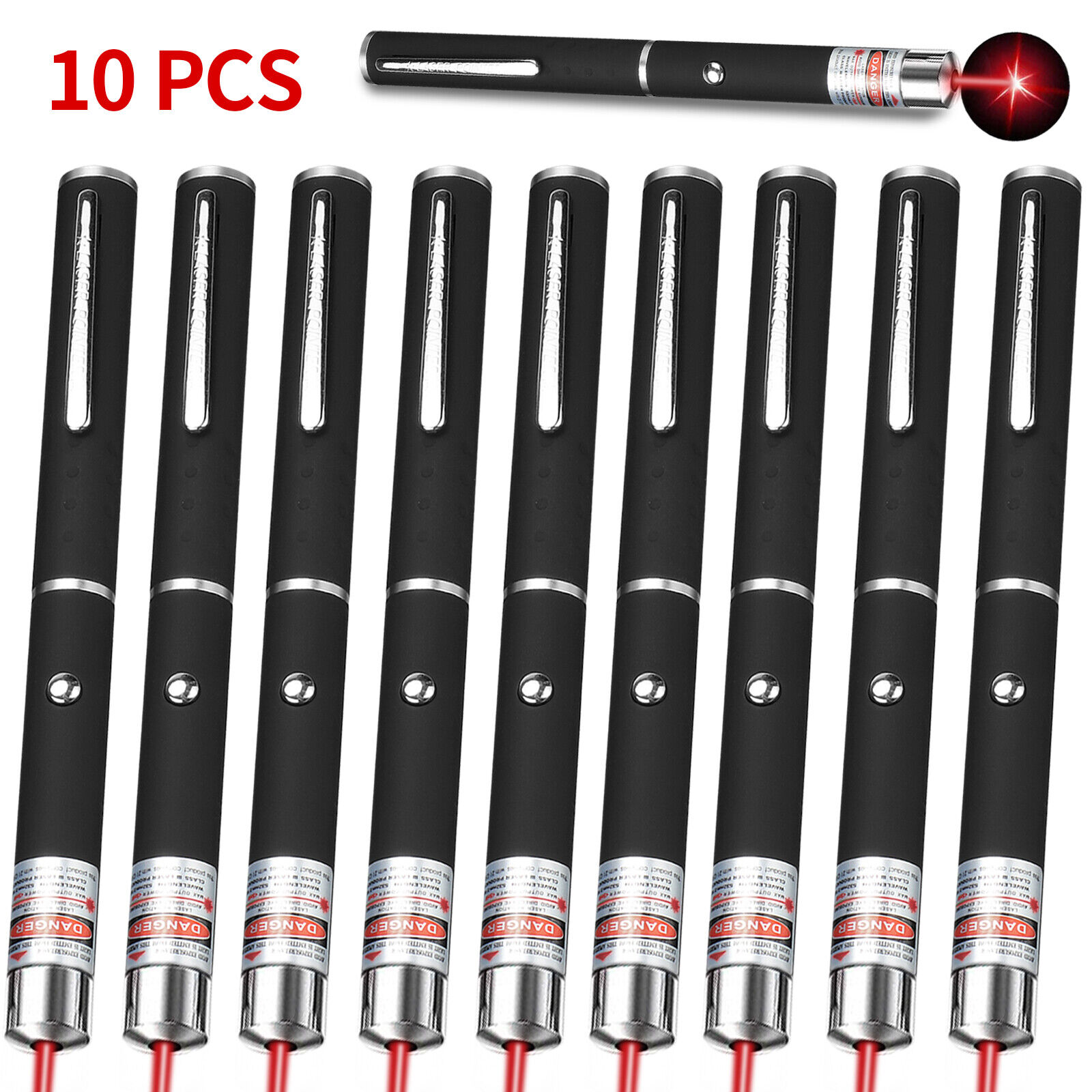 10Pcs 990Miles Red Laser Pointer High Power Visible Beam Light 650nm Lot Sky Wolf Eye Laser Pointer Pen