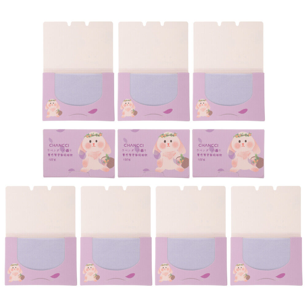 10 Box Oil Blotting Sheets Portable Beauty Blotters for Skin Care Purple None QT1633280WY7KDYU - фотография #3